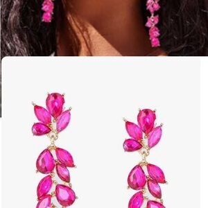 Vibrant Fuchsia Gemstone EarringsPageant Earringa